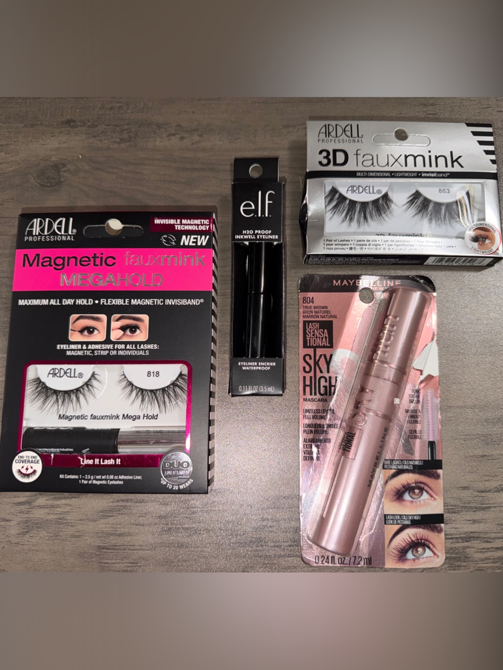Ardell, Maybelline, & e.l.f. Lash, Liner, & Mascara Bundle RV:$24